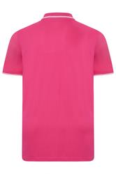 BadRhino Big & Tall Pink & White Tipped Polo Shirt | BadRhino 2