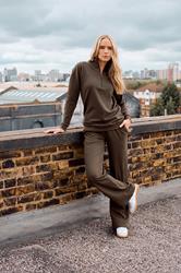 LTS Tall Chocolate Brown Wide Leg Joggers | Long Tall Sally 1