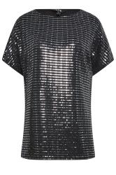 LTS Tall Black Sequin T-Shirt | Long Tall Sally 5