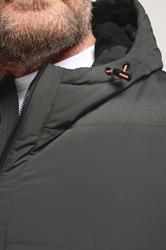 BadRhino Big & Tall Charcoal Grey Hooded Puffer Jacket 5