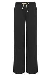 LTS Tall Black Pipe Detail Wide Leg Joggers | Long Tall Sally 1