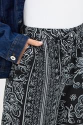 LTS Tall Black Paisley Wide Leg Trousers | Long Tall Sally 4