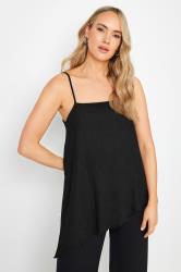 LTS Tall Black Strappy Asymmetric Cami Top | Long Tall Sally 1