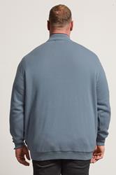 BadRhino Big & Tall Blue Knitted Borg Zip Up | BadRhino 4