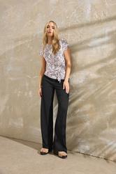 LTS Tall Black Wide Leg Textured Trousers | Long Tall Sally 1
