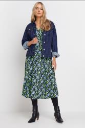LTS Tall Women's Purple Ditsy Floral Print Midi Wrap Dress | Long Tall Sally 1