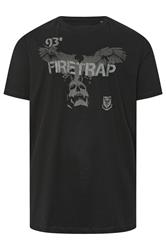 FIRETRAP Big & Tall Black Hawke Print T-Shirt