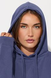 LTS Tall Blue Jersey Drawcord Hoodie | Long Tall Sally 4