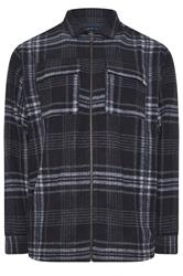 BadRhino Big & Tall Blue Check Print Zip Through Overshirt | BadRhino 5