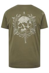 BadRhino Big & Tall Olive Green Skull Emblem Graphic T-Shirt | BadRhino 9