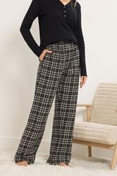 LTS Tall Black Cotton Check Pyjama Bottoms | Long Tall Sally 2
