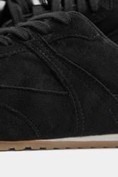 Black Slim Sole Trainers In Wide E Fit | Yours Clothing 5