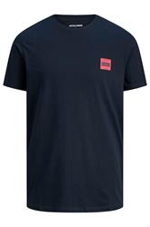 JACK & JONES Big & Tall Sky Captain Blue Logo T-Shirt | BadRhino 1
