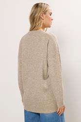 LTS Tall Natural Brown V-Neck Jumper | Long Tall Sally 3
