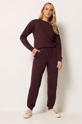 LTS Tall Women's Dark Cherry Red Cuffed Joggers | Long Tall Sally 3
