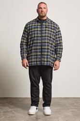 LYLE & SCOTT Big & Tall Blue & Green Brushed Cotton Check Shirt | BadRhino 2