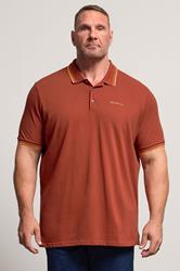 Ben Sherman Big & Tall Burnt Orange Signature Pique Polo Shirt | BadRhino 1