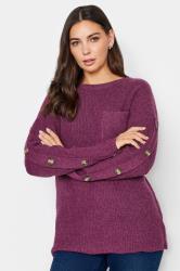 LTS Tall Purple Button Long Sleeve Jumper | Long Tall Sally 1
