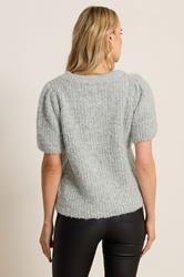 LTS Tall Silver Knitted Bow Jumper | Long Tall Sally 3
