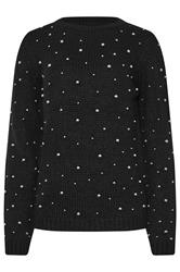 LTS Tall Black Stud Crew Neck Jumper | Long Tall Sally 5