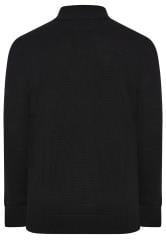 KAM Big & Tall Black Cable Knit Cardigan | BadRhino 4