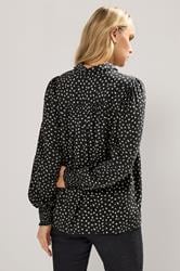 LTS Tall Black Spot Balloon Sleeve Shirt | Long Tall Sally 3