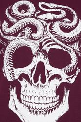 BadRhino Big & Tall Burgundy Red Skull & Snake Graphic T-Shirt | BadRhino 5