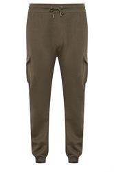 D555 Big & Tall Khaki Green Cargo Cuffed Joggers | BadRhino 4