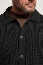 BadRhino Big & Tall Black Long Sleeve Knitted Shirt | BadRhino 5