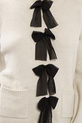 LTS Tall Cream Knitted Bow Front Cardigan | Long Tall Sally 4