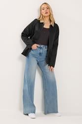 LTS Tall Women's Black Contrast Collar Barn Jacket | Long Tall Sally 3