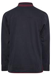 D555 Big & Tall Navy Blue Embroidered Quarter Zip Sweatshirt | BadRhino 5