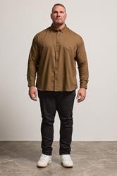 BadRhino Big & Tall Tan Brown Long Sleeve Oxford Shirt | BadRhino 2
