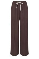 LTS Tall Brown & Black Side Stripe Wide Leg Trousers | Long Tall Sally 6