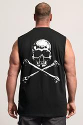 BadRhino Big & Tall Black Extra Long Skull & Crossbones Graphic Muscle Vest | BadRhino 2
