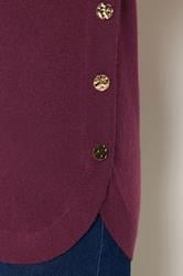 LTS Tall Women's Dark Red Longline Button Knitted Jumper | Long Tall Sally 4