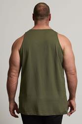 BadRhino Big & Tall Khaki Green Extra Long Plain Vest Top | BadRhino 2