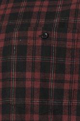 D555 Big & Tall Burgundy Red Check Shirt | BadRhino 5