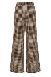 LTS Tall Brown Gingham Print Wide Leg Trousers