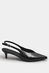 LTS Black Pointed Slingback Kitten Heel | Long Tall Sally 3