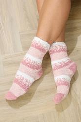 2 PACK Grey & Pink Fluffy Bed Socks | Yours Clothing 2