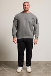 FIRETRAP Big & Tall Grey Olsen Sweatshirt | BadRhino 2