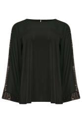 M&Co Black Sequin Trim Long Sleeve Top | M&Co 6