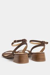 LTS Chocolate Brown Strap Block Heel In Standard Fit | Long Tall Sally 4