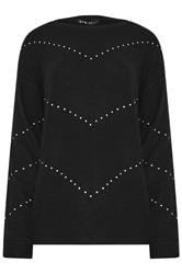 LTS Tall Black Studded Jumper | Long Tall Sally 6