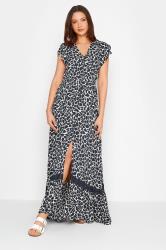 LTS Tall Women's Navy Blue Animal Print Maxi Dress | Long Tall Sally 1