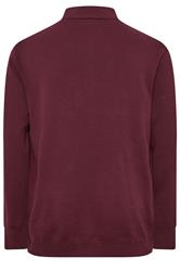 BadRhino Big & Tall Burgundy Red Mock Shirt Milano Quarter Zip Jumper | BadRhino 6
