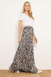 LTS Tall Women's Chocolate Brown Abstract Tiered Maxi Skirt | Long Tall Sally 3
