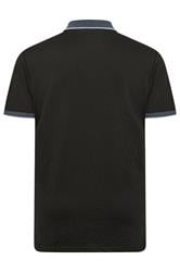 BadRhino Big & Tall Navy Blue Waffle Texture Zip Polo Shirt | BadRhino 7