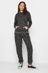 LTS Tall Charcoal Grey Leopard Print Hoodie | Long Tall Sally 3
